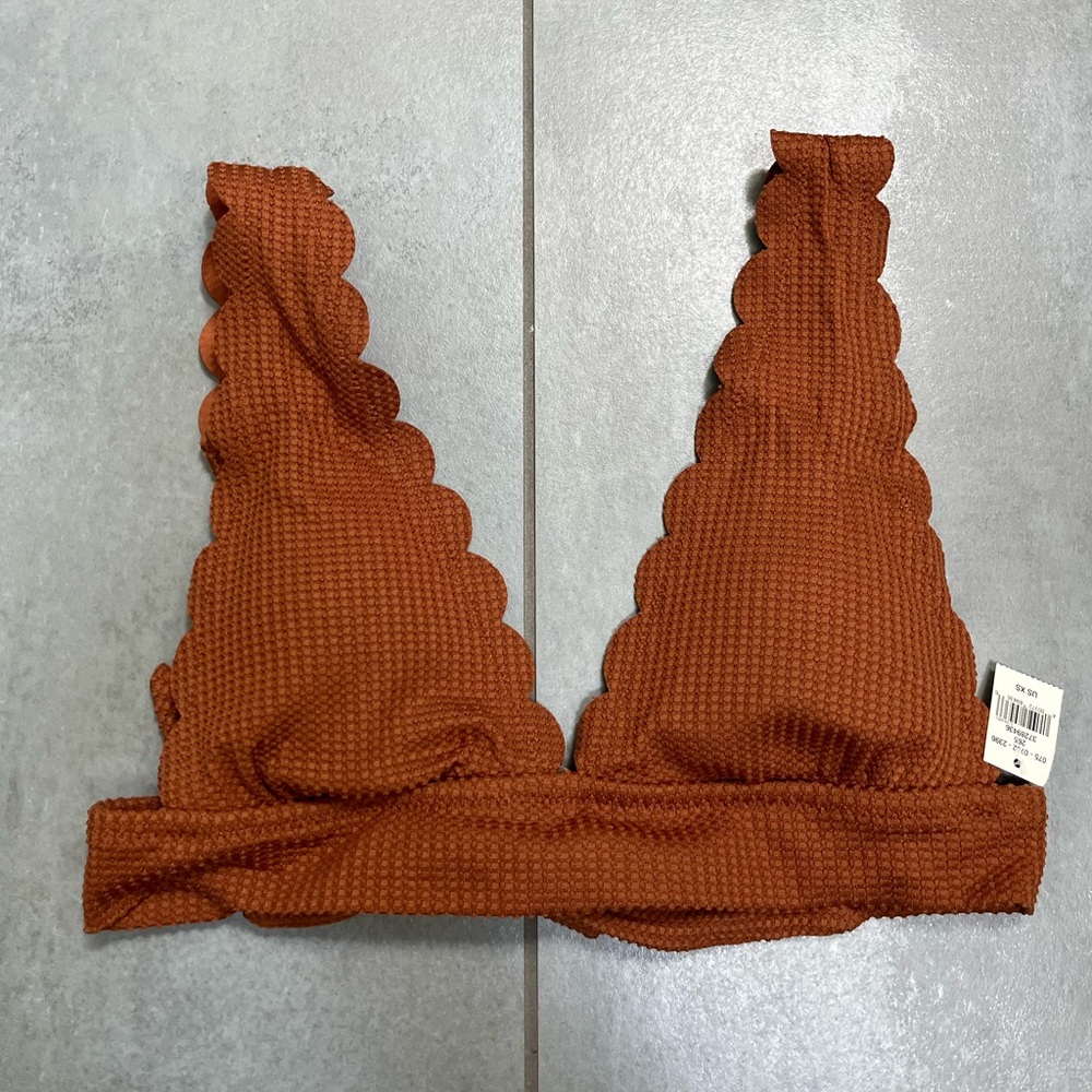 Brown scalloped edge bikini